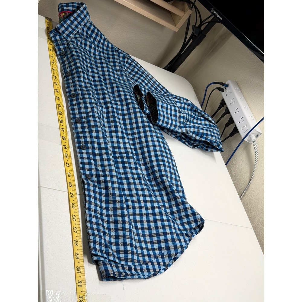 Robert Graham Shirt Mens Large Blue Plaid Button Up Classic Fit Preppy Office - Picture 9 of 9